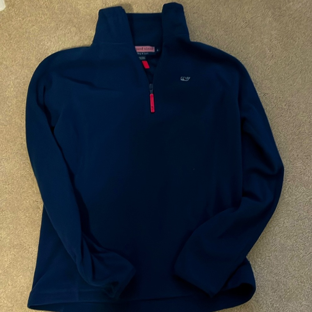 Men’s small blue fleece-like pullover.  Size small. Vineyard Vines.